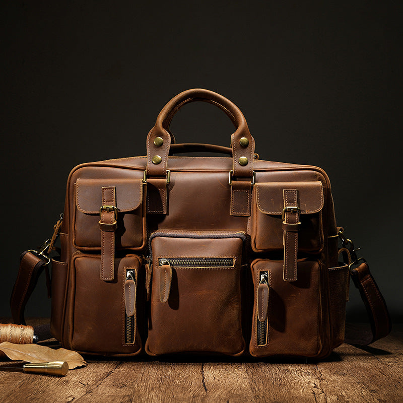 Men's Large Capacity Leather One Shoulder Bag